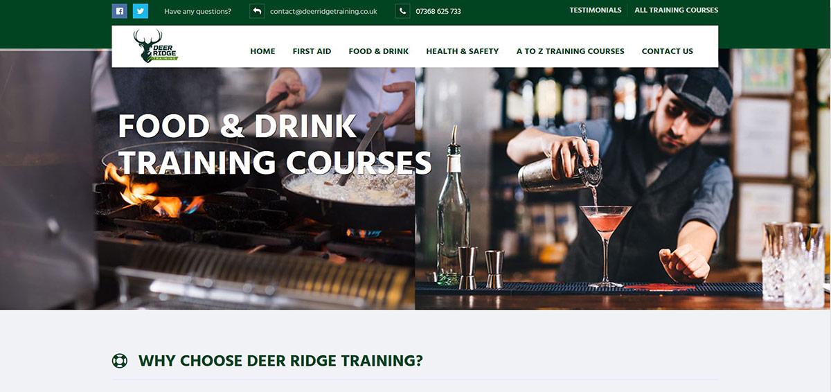 Deer Ridge Training: First Aid Training, Food and Drink Training, Health & Safety Training - Glasgow, Edinburgh and Leeds