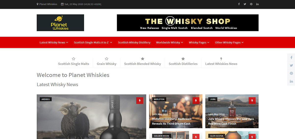 Planet Whiskies website